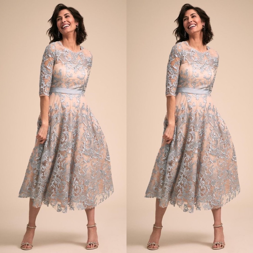 BHLDN Linden Blue Tea Midi Dress